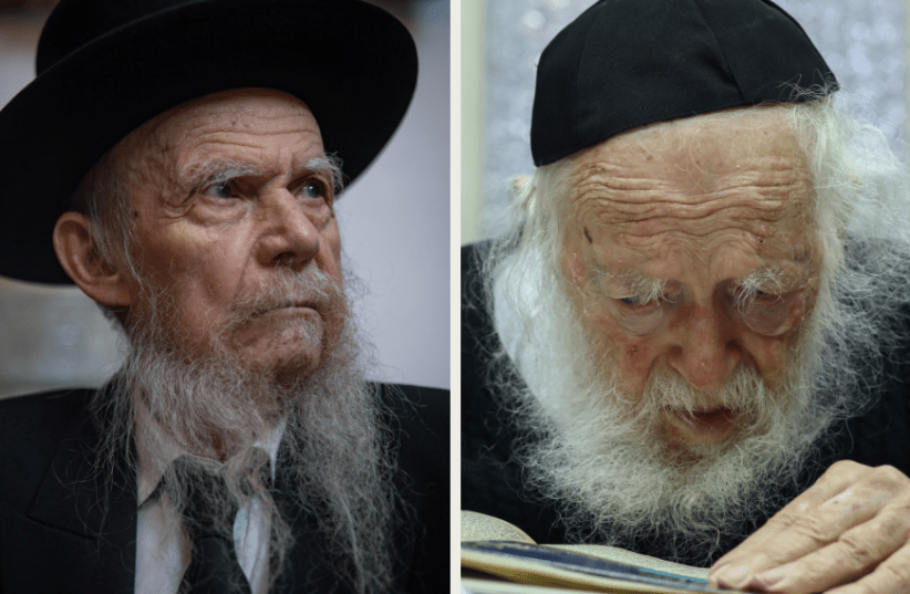 (L-R) Rabbis Gershon Edelstein and Chaim Kanievsky (Photo credits: Flash 90) (photo credit: JERUSALEM POST)