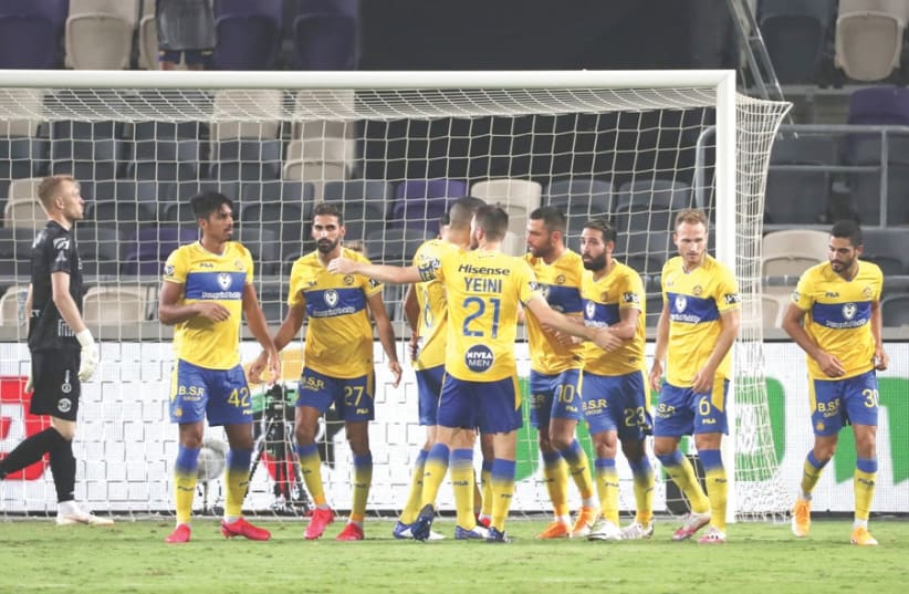 MACCABI TEL AVIV is coming off an impressive victory over Dinamo Brest in Champions League qualification, but the upcoming two-legged duel with Red Bull Salzburg presents a much more difficult challenge, with a trip to group stage on the line. (photo credit: REUTERS)