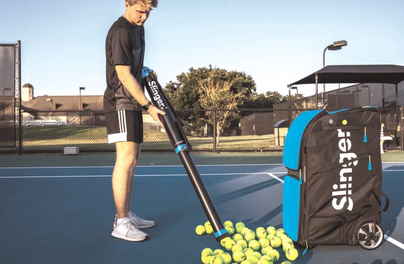 SLINGER BAG gives tennis players an affordable easy opportunity to practice anytime, anywhere. (photo credit: SLINGER BAG/COURTESY)