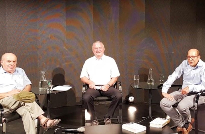 Steve Linde interviews Natan Sharansky and Gil Troy at Beit Avi Chai (photo credit: screenshot)