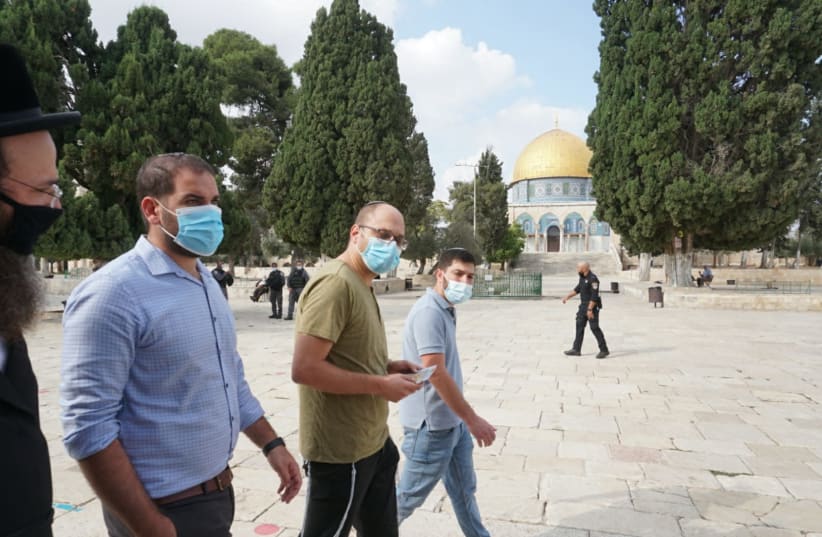 Yishay Merling visits the Temple Mount. (photo credit: HAIM KROIZER/JOINT HEADQUARTERS OF TEMPLE MOUNT ORGANIZATIONS)