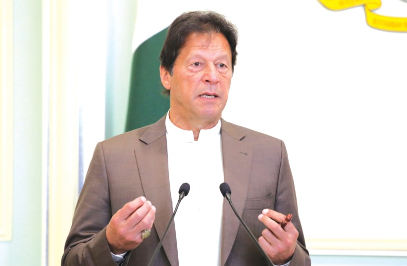 PAKISTANI PRIME MINISTER Imran Khan. Last month, a Pakistani minister said the 2019 Pulwama terrorist attack was a ‘success of the whole nation.’  (photo credit: REUTERS)