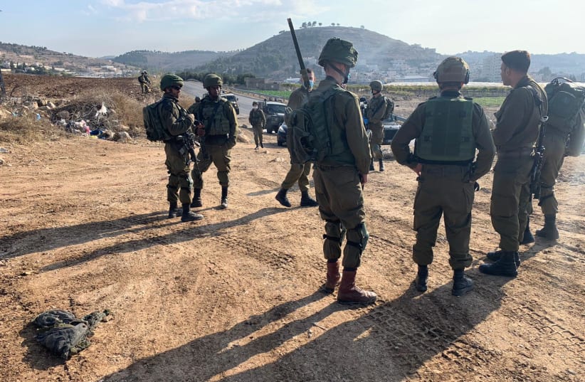 Attempted stabbing attack south of Hebron, November 8, 2020 (photo credit: IDF SPOKESPERSON'S UNIT)