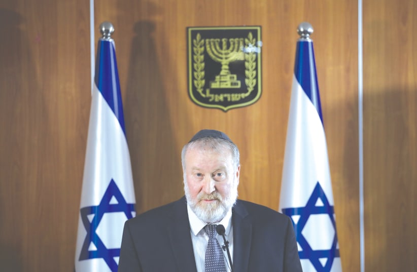 ATTORNEY-GENERAL Avichai Mandelblit –  responsible for the law, and not all aspects of the ethics and fate of the nation. (photo credit: MARC ISRAEL SELLEM/THE JERUSALEM POST)