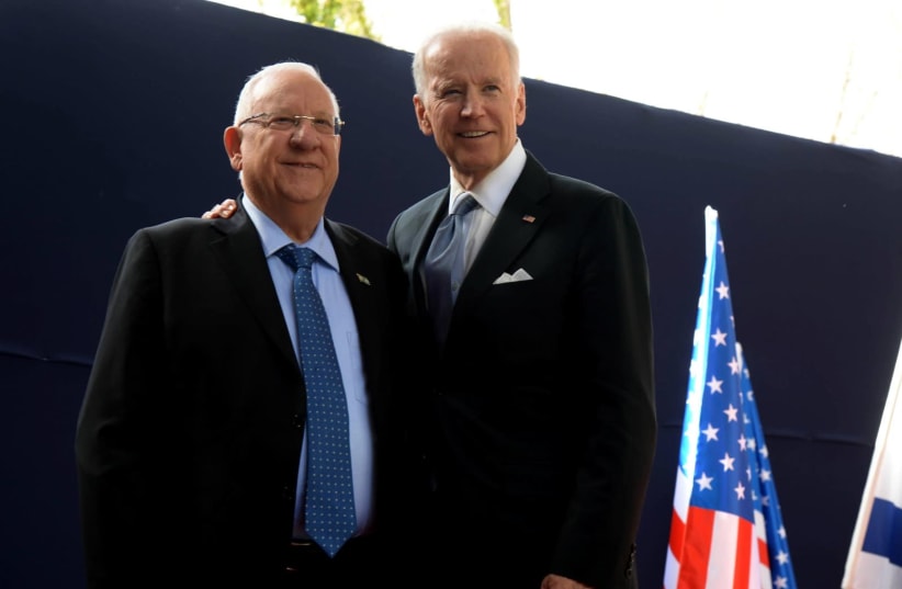 President Reuven Rivlin with President-elect Joe Biden (photo credit: MARK NEYMAN/GPO)