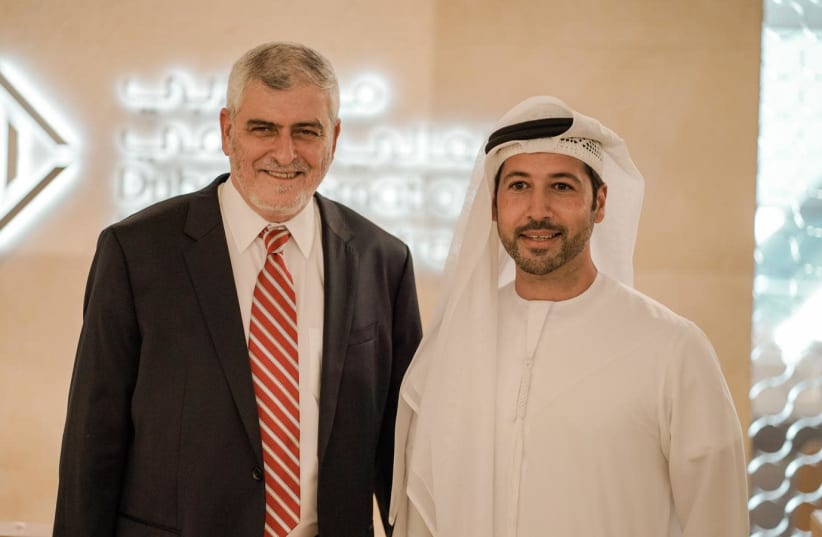 Dov Kotler, Bank Hapoalim’s CEO, and Arif Amiri, the CEO of DIFC (photo credit: Courtesy)
