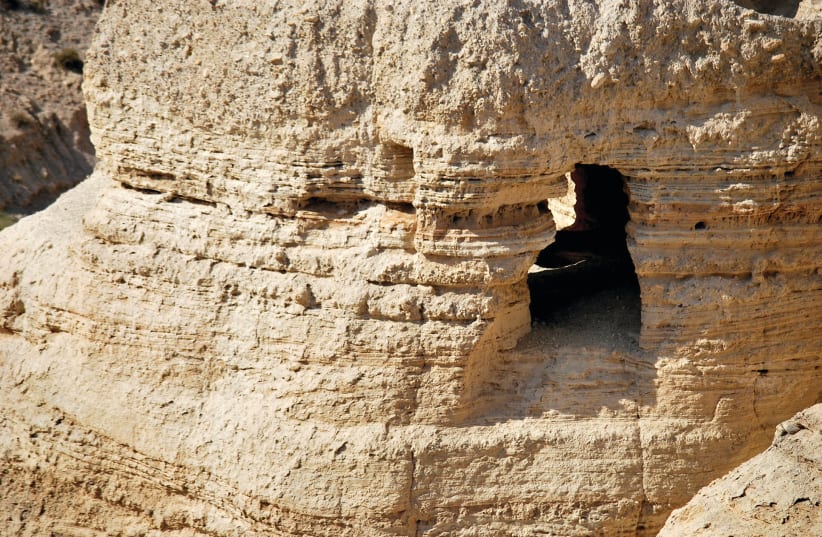 The site of the Qumran Scrolls, known as the Dead Sea Scrolls (photo credit: HADAR YAHAV)