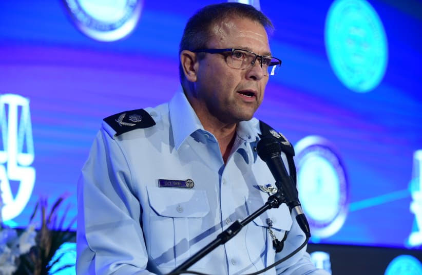 Acting Chief of Police Motti Cohen speaks at the annual Justice conference in Airport City, outside Tel Aviv on September 03, 2019. (photo credit: TOMER NEUBERG/FLASH90)