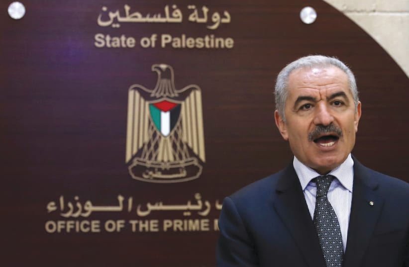 PALESTINIAN PRIME Minister Mohammad Shtayyeh – refusing to recognize that Arab states have a right to defend their vital interests.  (photo credit: ALAA BADARNEH/POOL VIA REUTERS)