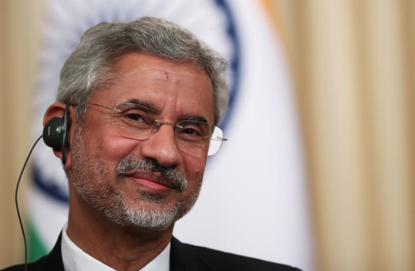 India's Foreign Minister Subrahmanyam Jaishankar lattends a news conference following a meeting with Russia's Foreign Minister Sergei Lavrov in Moscow, Russia, August 28, 2019. (photo credit: EVGENIA NOVOZHENINA/REUTERS)