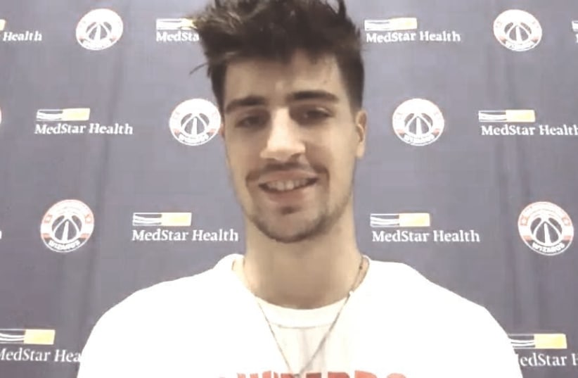 Washington Wizards forward Deni Avdija speaks on a Zoom press conference after signing his rookie contract ahead of his first NBA season. (photo credit: WASHINGTON WIZARDS/COURTESY)