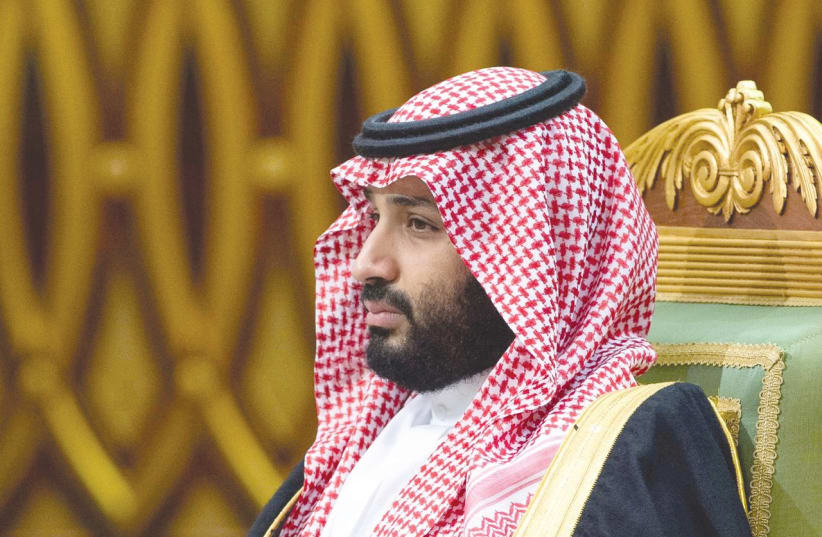 SAUDI ARABIA’S Crown Prince Mohammed bin Salman in Riyadh in December 2019. (photo credit: BANDAR ALGALOUD/REUTERS)