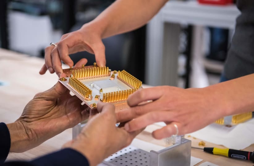 A handout picture from October 2019 shows a component of Google's Quantum Computer in the Santa Barbara lab, California, US. (photo credit: GOOGLE/HANDOUT VIA REUTERS)