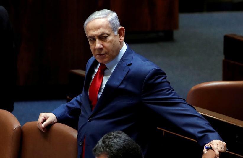 Prime minister Benjamin Netanyahu in the Knesset in Jerusalem (photo credit: RONEN ZVULUN/REUTERS)