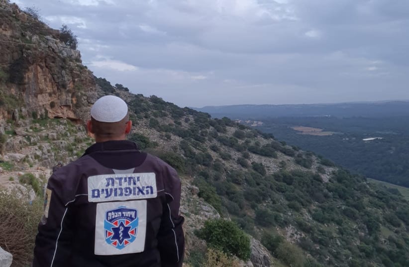 Moshe Raveh at the scene of the Keshet Cave on Shabbat afternoon, December 12, 2020.  (photo credit: Courtesy)