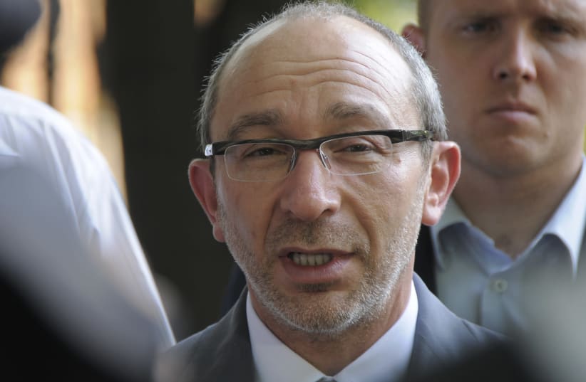 Gennady Kernes, the pro-Russian mayor of Kharkiv, is seen in Kharkiv in this August 5, 2010 file photo. Kernes was in a serious condition on April 28, 2014 after being shot in the back while riding his bicycle, the latest violence in the country's east. (photo credit: REUTERS)