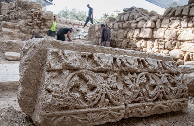 A 2000-year-old bath discovered alongside remains of a 1500-years-old Byzantine Church  (photo credit: YOLI SHWARTZ ISRAEL ANTIQUITIES AUTHORITY)
