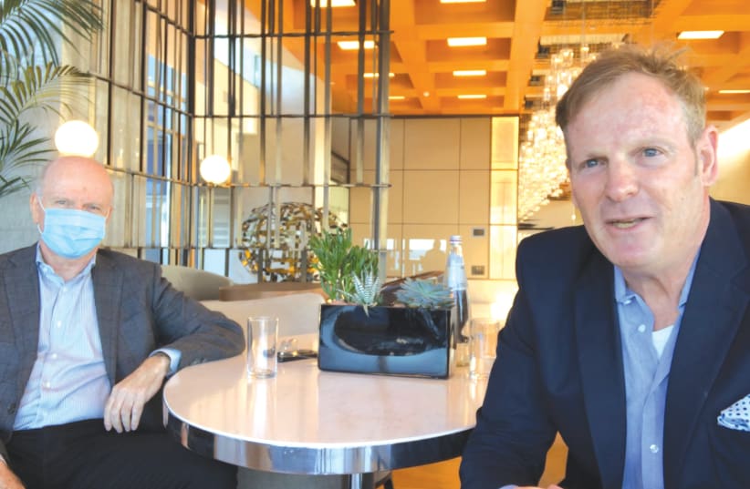 RONNIE FORTIS (left), general manager of the Tel Aviv Hilton, with the hotel’s head of public relations Motti Verses. (photo credit: Courtesy)