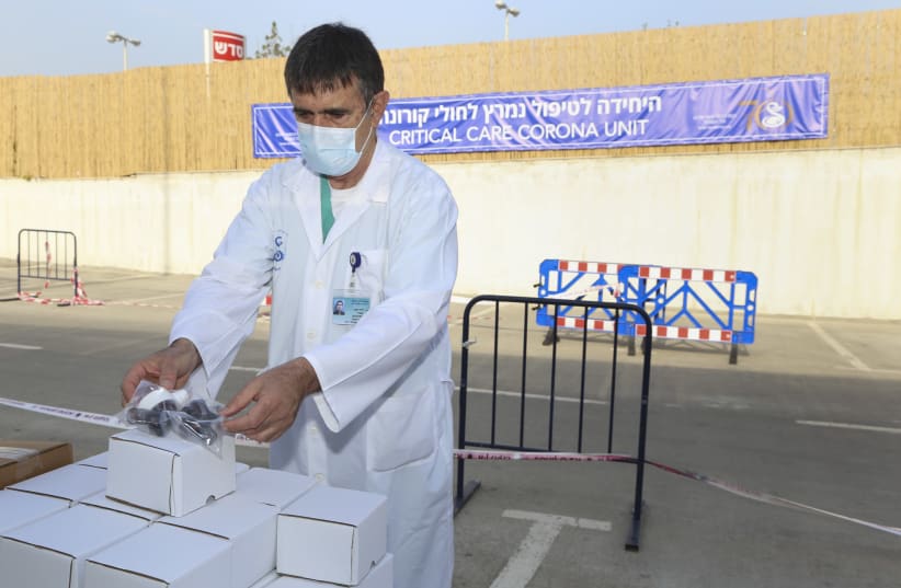 The re-engineered ventilator created by IDF Unit 81 and Sheba's Dr. Amir Onn. (photo credit: SHEBA'S COURTESY)