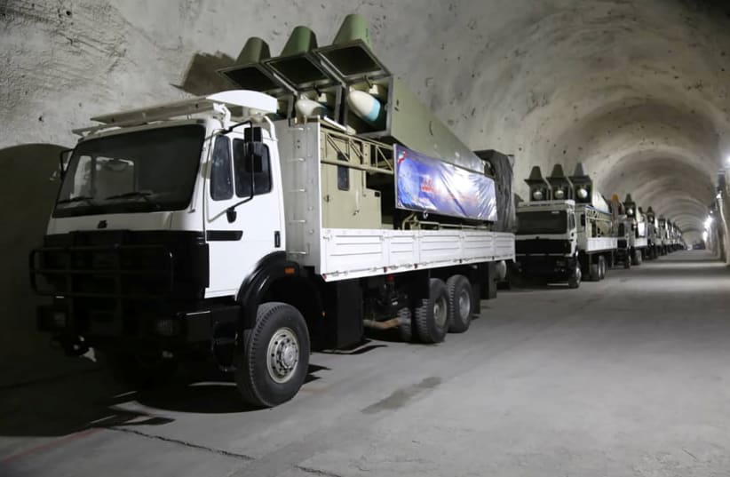 Missiles are seen at an underground missile site of Iran's Revolutionary Guards at an undisclosed location in the Gulf (photo credit: REUTERS)