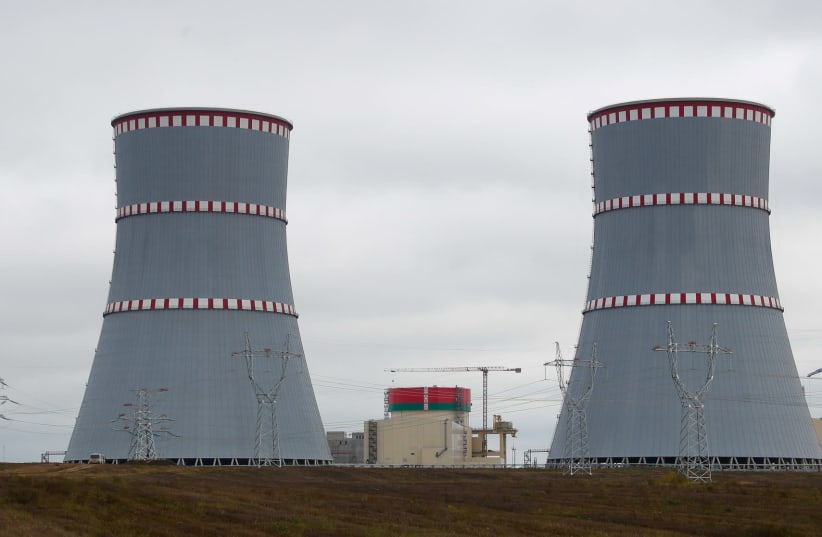The very first Belarusian nuclear power plant, which will have two power-generating units, is seen during Belarus emergency services drills, near the town of Ostrovets, Belarus October 11, 2019.  (photo credit: REUTERS)