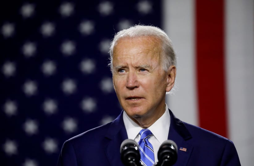 US President-Elect Joe Biden in this file photo from July 14 2020  (photo credit: LEAH MILLIS/REUTERS)