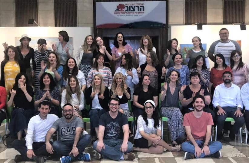 Rabbi Shmuel Kornblit (front row, far left) with Jewish studies teachers from Brazil, Argentina and Uruguay at Herzog College. (photo credit: Courtesy)