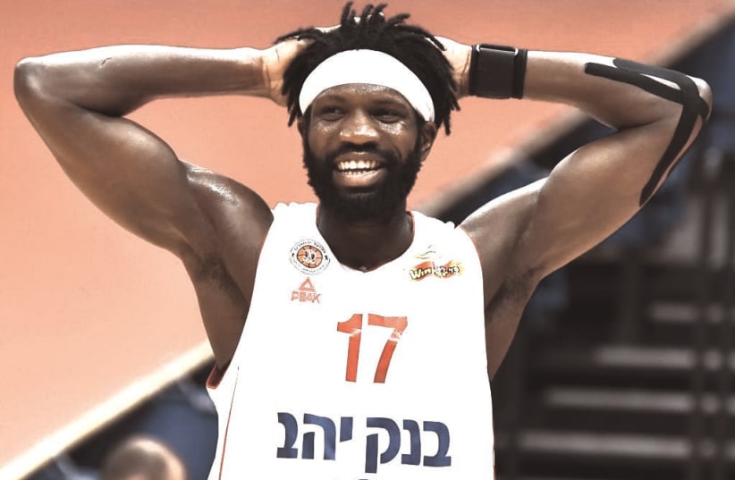 HAPOEL JERUSALEM and big man Suleiman Braimoh were ousted from the Balkan League and FIBA Champions League, but still are in the middle of the Israeli Winner League season.  (photo credit: DOV HALICKMAN PHOTOGRAPHY)
