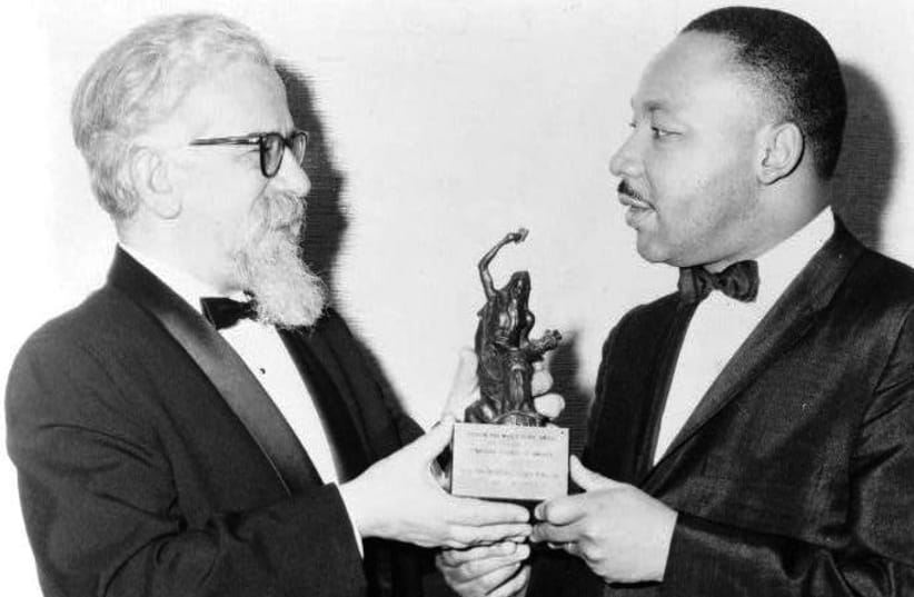 RABBI ABRAHAM Joshua Heschel with Dr. Martin Luther King Jr. (photo credit: Wikimedia Commons)