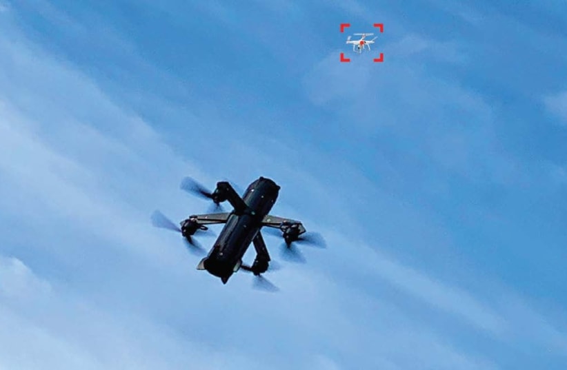 “DroneLock, drones defending against drones”  (photo credit: SKYLOCK)