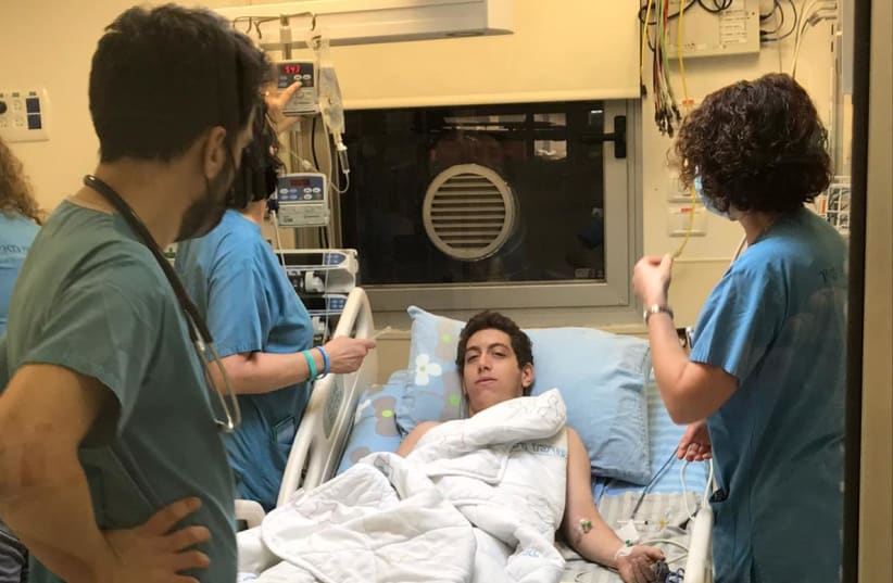 A 16-year-old Israeli is treated after getting bitten by a snake (photo credit: COURTESY OF FAMILY)