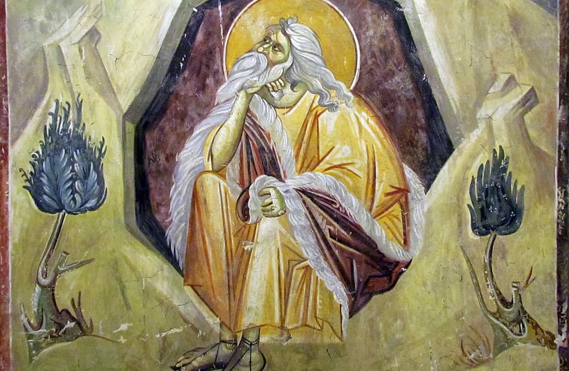 ELIJAH, A prophet and a miracle worker; fresco from the Gracanica Monastery (photo credit: Wikimedia Commons)