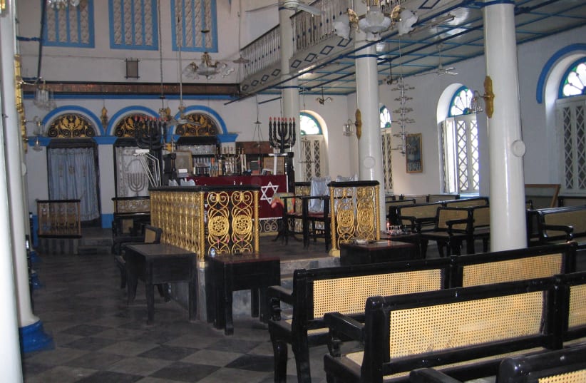 Inside the Musmeach Yeshua Synagogue in Yangon, Myanmar (photo credit: BEN G. FRANK)
