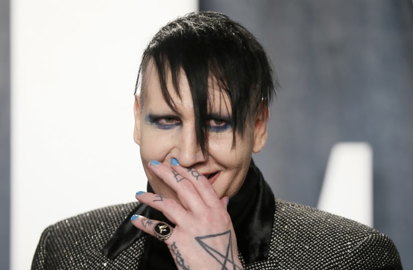Marilyn Manson attends the Vanity Fair Oscar party in Beverly Hills during the 92nd Academy Awards, in Los Angeles, California, US, February 9, 2020. (photo credit: DANNY MOLOSHOK/REUTERS)