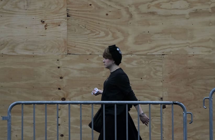 An Orthodox Jewish woman is seen in a Brooklyn neighborhood on September 29, 2020 in New York.  (photo credit: TIMOTHY A. CLARY / AFP)