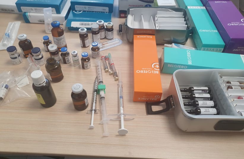 Substances found in Oren Cacholi's clinic as he was arrested on suspicion of impersonating a doctor. (photo credit: HEALTH MINISTRY)
