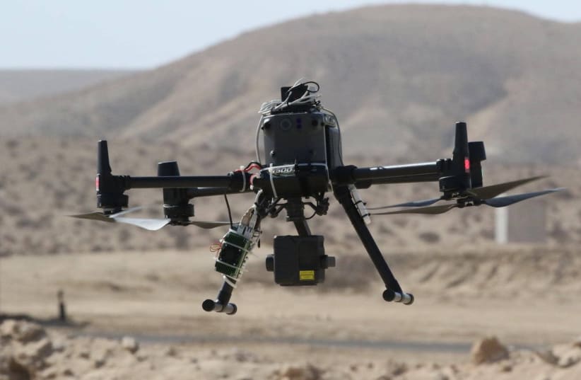 A drone is seen with the NavSight BVLOS navigation solution. (photo credit: DROR BEN DAVID/MATRIX)