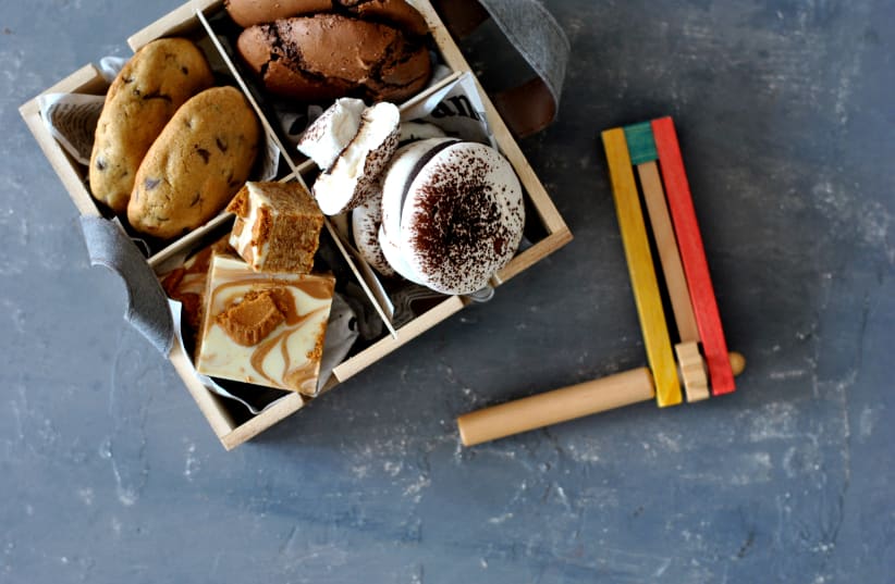 A box of holiday sweets, just in time for Purim (photo credit: PASCALE PEREZ-RUBIN)