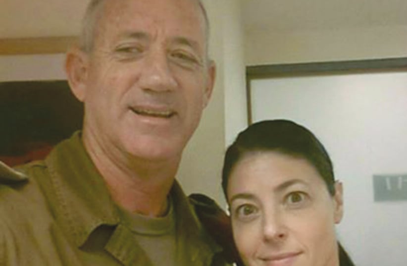 MERAV MICHAELI with a smiling, non-political Benny Gantz when he was IDF chief of staff. (photo credit: Courtesy)