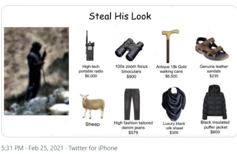 IDF tweet for Purim: 'Steal the Look' of Hezbollah hired shepherds   (photo credit: screenshot)