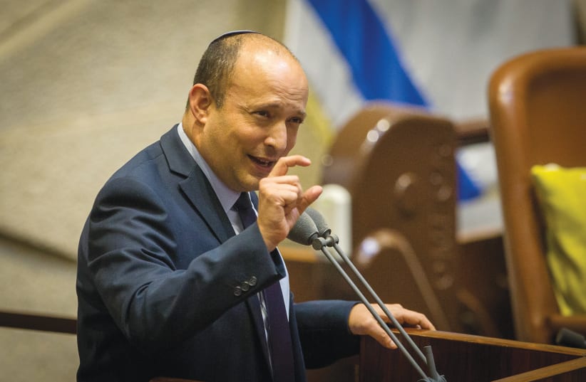 MK NAFTALI BENNETT in the Knesset – he spoiled it all.  (photo credit: OREN BEN HAKOON/FLASH90)