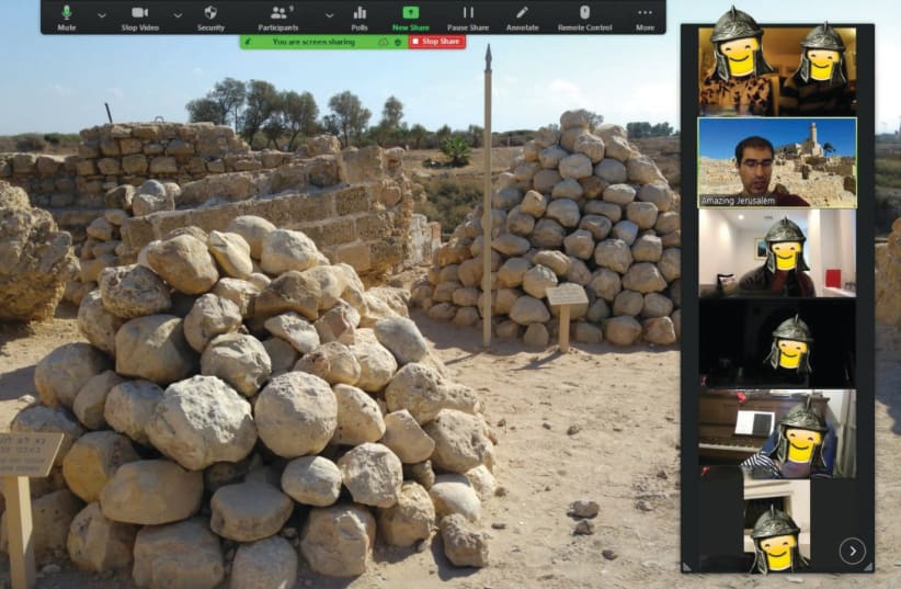 A CRUSADERS-THEMED virtual tour with Itamar Ben David. The faces were altered for privacy considerations. (photo credit: Courtesy)