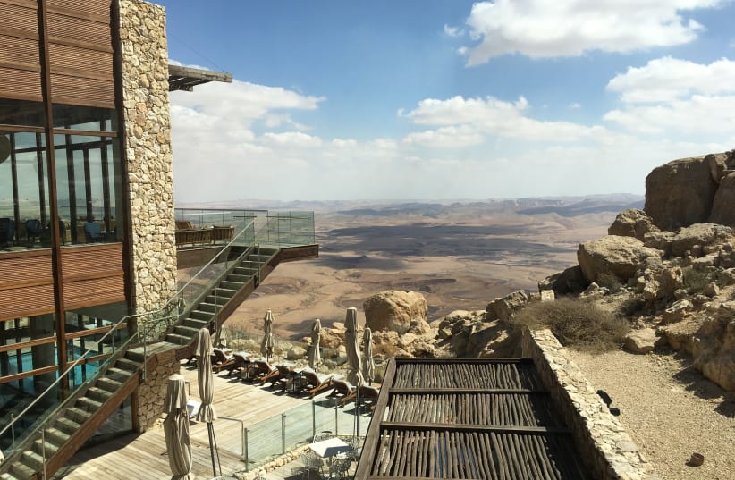 THE BERESHEET Hotel in Mitzpeh Ramon is open only to vaccinated Israelis (photo credit: BRIAN BLUM)