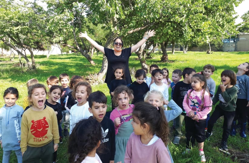 SIMCHA COHEN and her pre-kindergarten class. (photo credit: NETZACH ISRAEL)