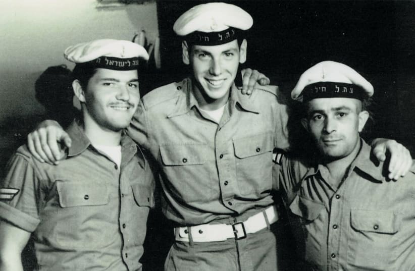 GEORGE SHEFI (center) with a couple of navy pals (photo credit: COURTESY GEORGE SHEFI)