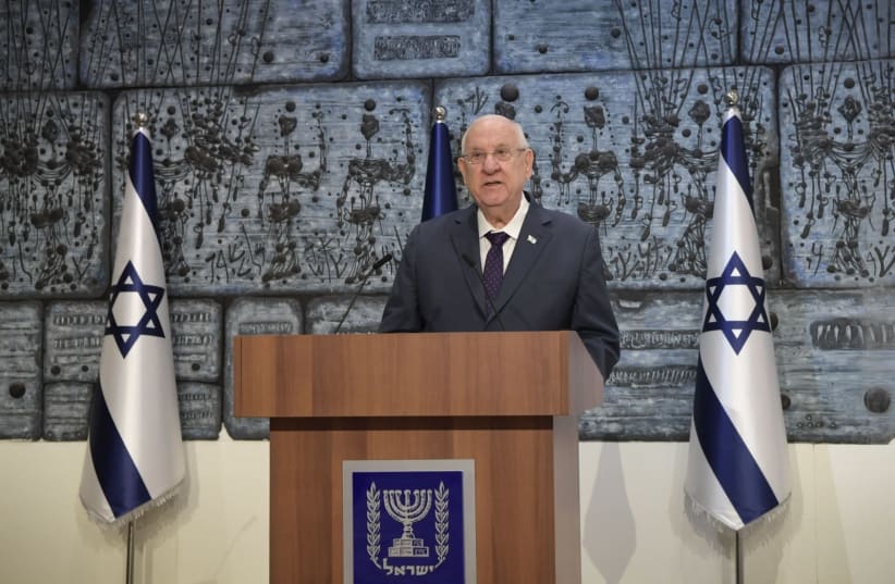 President Reuven Rivlin grants mandate to form a government to Netanyahu, April 6, 2021 (photo credit: KOBI GIDEON/GPO)