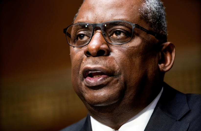 Retired General Lloyd Austin testifies before the Senate Armed Services Committee during his confirmation hearing to be the next Secretary of Defense in the Dirksen Senate Office Building in Washington, US. January 19, 2021. (photo credit: JIM LO SCALZO/POOL VIA REUTERS)