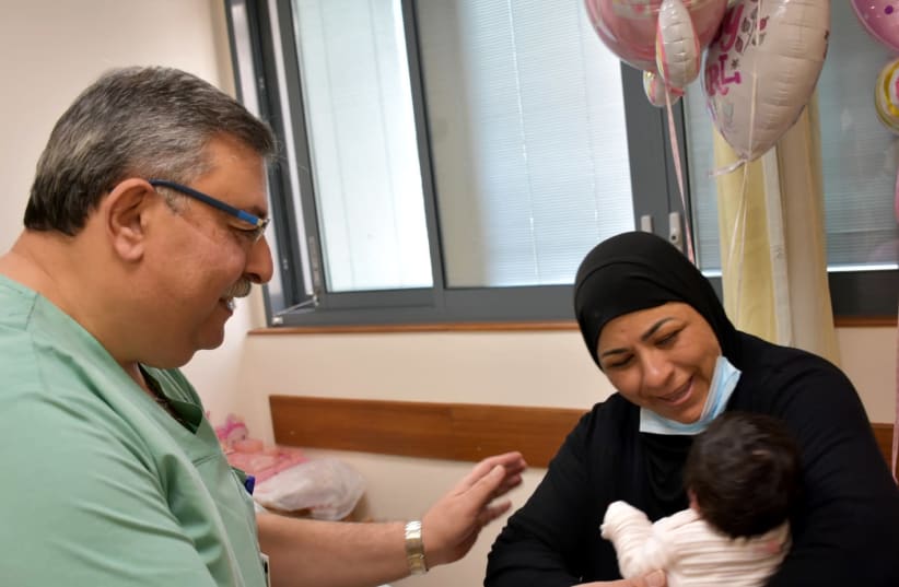 After 17 years of trying to have a baby, 41-year-old Asma Shahavan from Majd el-Kurum finally became a mother. (photo credit: BARUCH PADEH MEDICAL CENTER PORIYA)