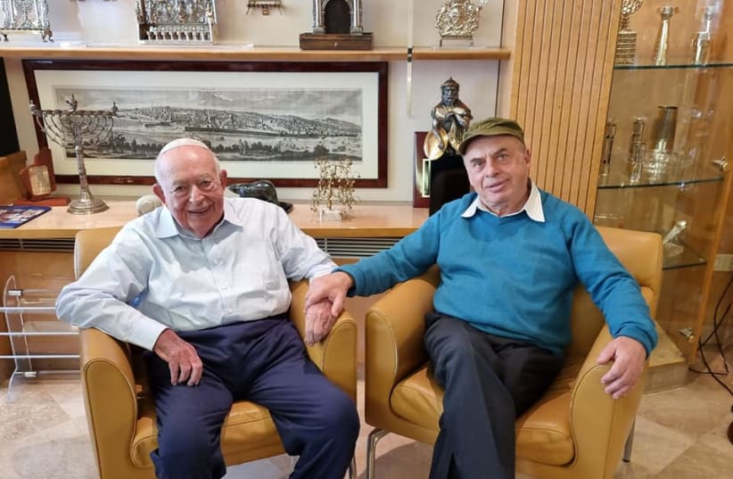 Isi Leibler with Natan Sharansky at his home in Jerusalem on March 9, 2021. (photo credit: LARISSA RUTHMAN)