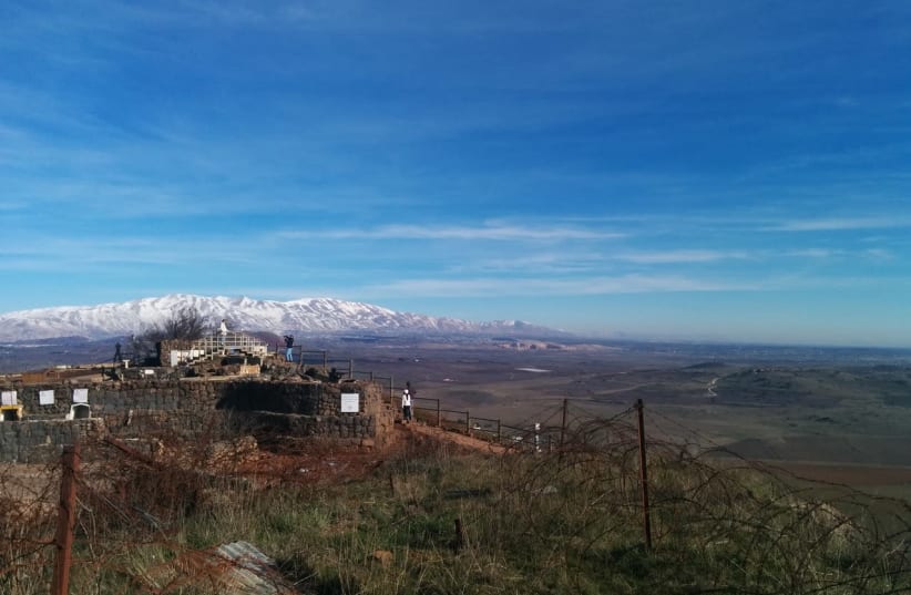 A view of Mount Bental on Israel’s northern border (photo credit: SARIT ZEHAVI)